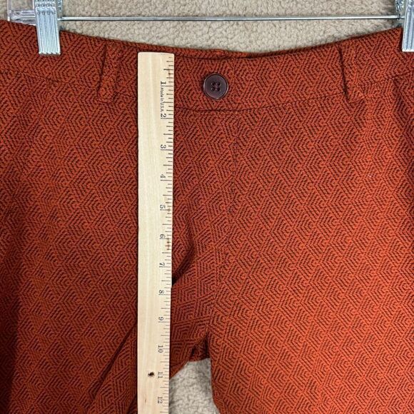 Betabrand Dress Yoga‎ Pants Petite Medium Rust Jacquard Diamond Pull On Straight - Picture 6 of 12